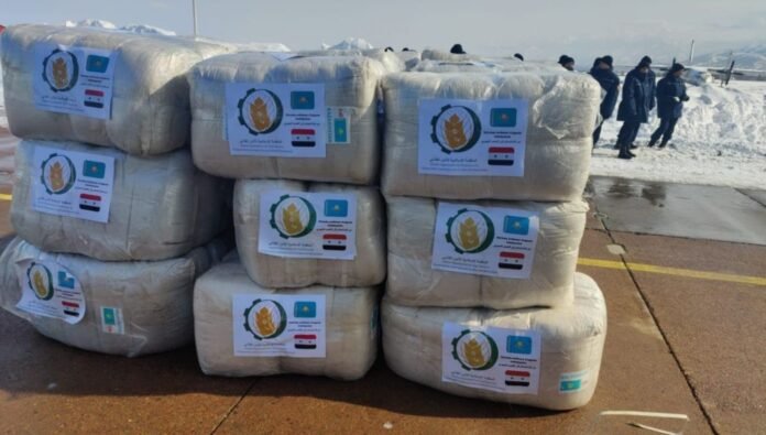 Kazakhstani humanitarian aid heading to Syria.